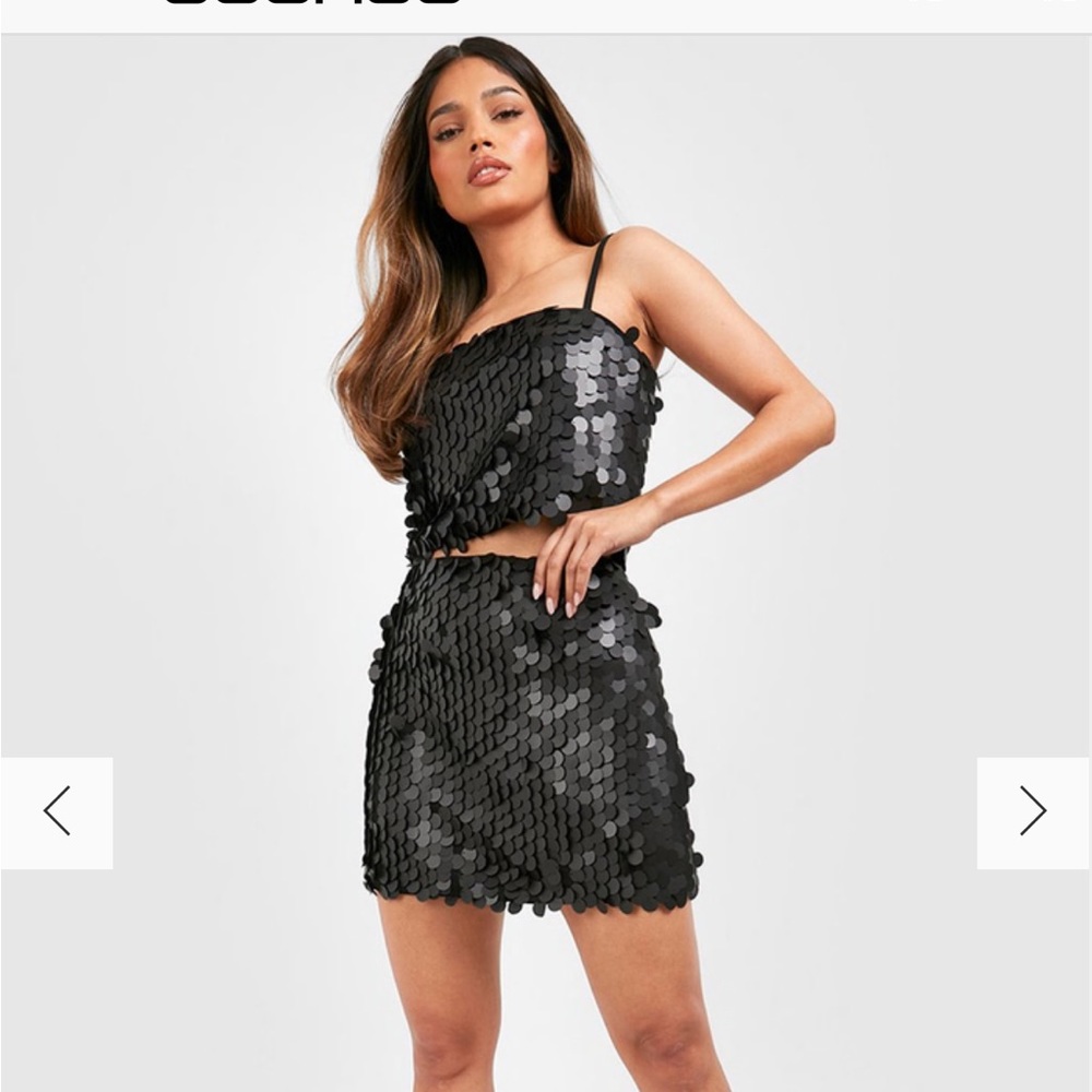 Boohoo sequin skirt set